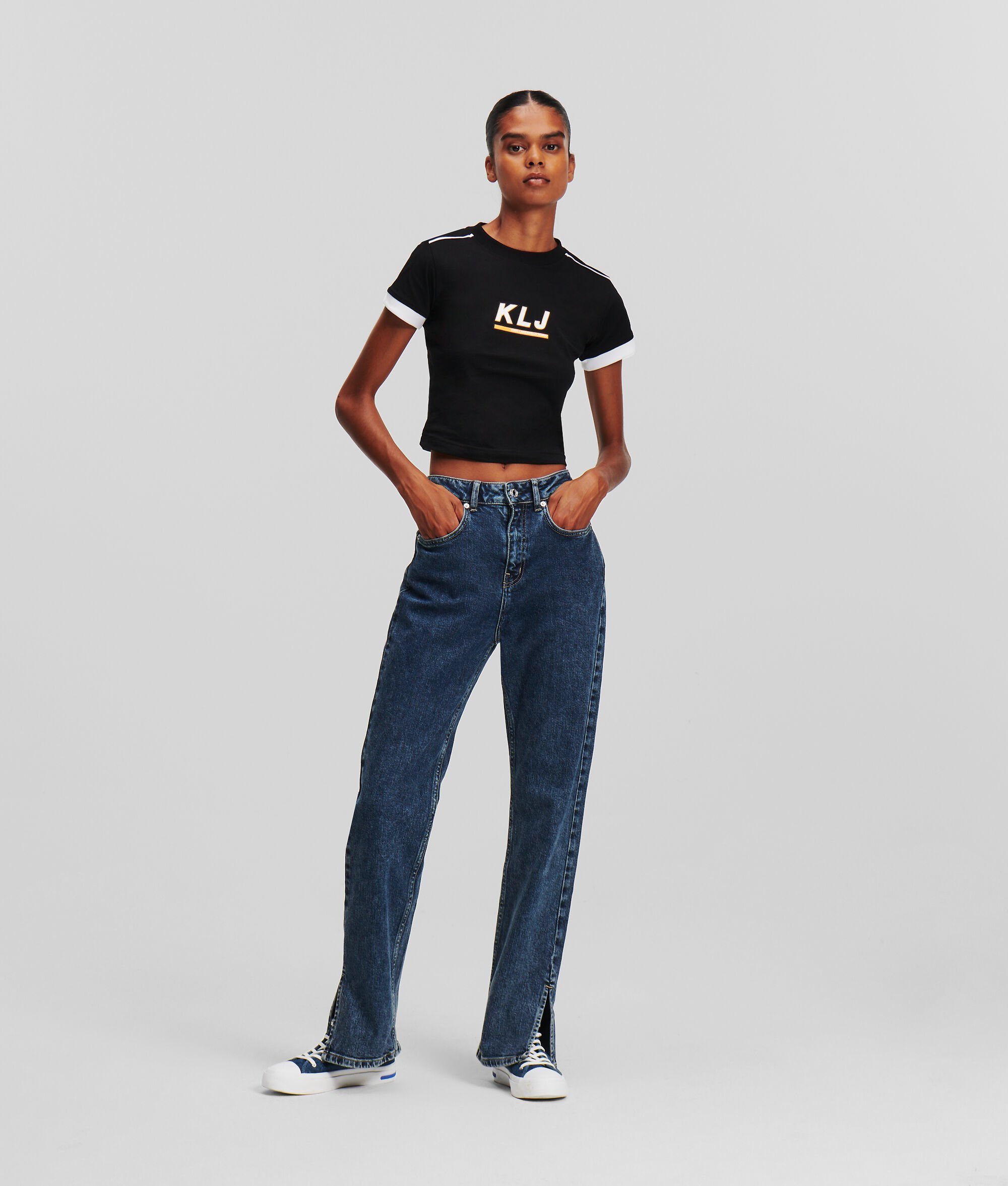 (image for) Humanized KLJ HIGH-RISE STRAIGHT JEANS WITH SPLIT HEM